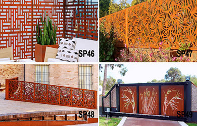 corten steel screen fence 